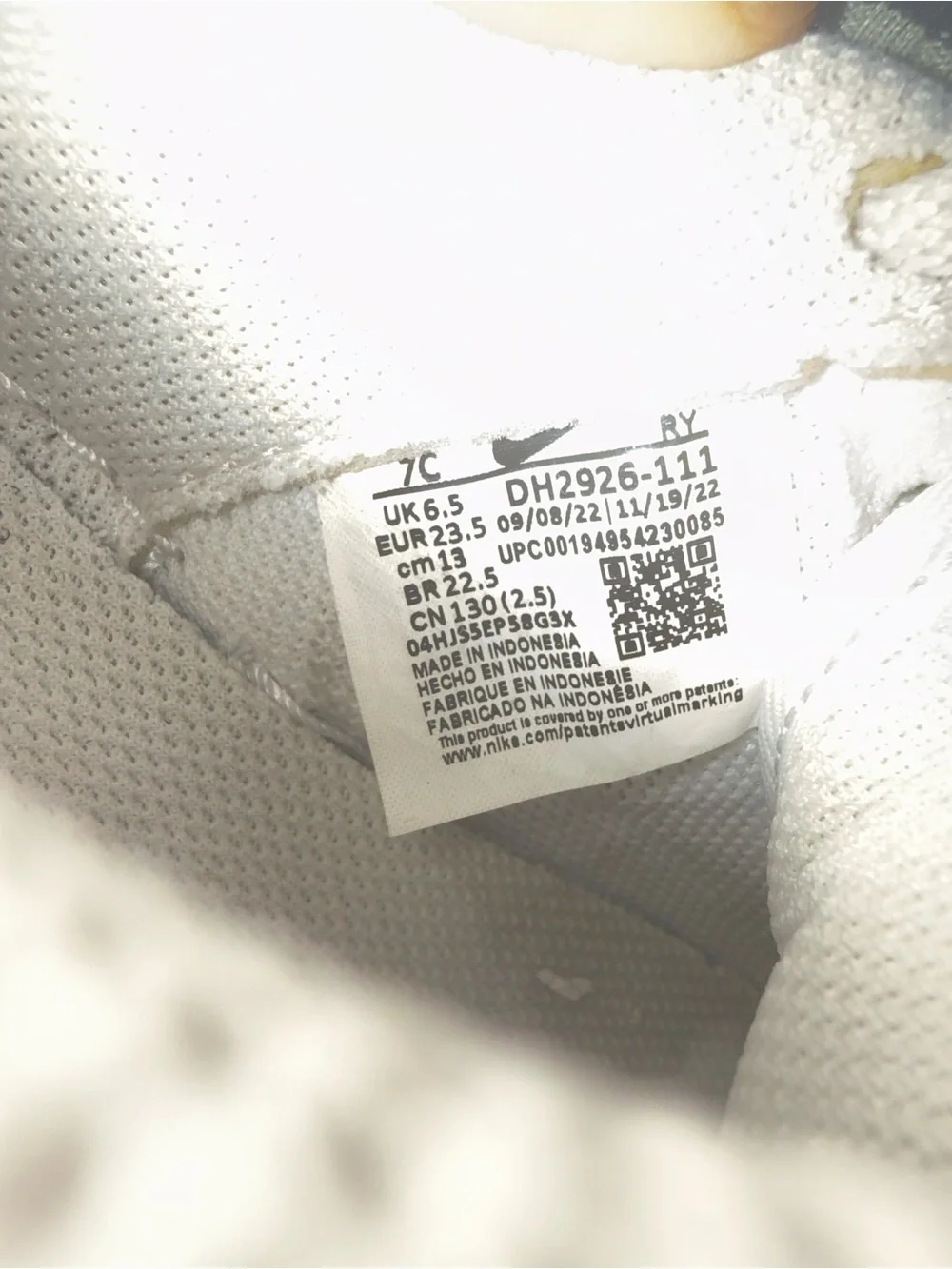 Nike Air Force 1 LE Triple White Leather Sneakers Toddler Kids Size 7C